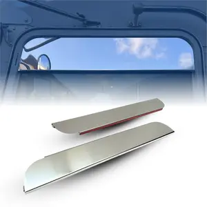 TORQUE Stainless Steel 4-Inch Drop Windows Chop Top Set for Kenworth T600, T660, T800, W900 Mirror Finish - Pair (TR3062)