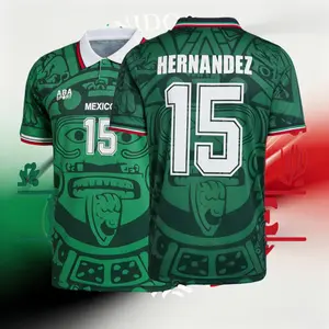 11# Cuauhtémoc Blanco and 15# Luis Hernández 1998 Mexico National Team Home and Third Kit Short Sleeve Retro Soccer Jersey Breathable