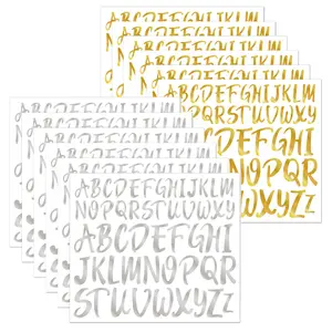 624pcs Self-Adhesive Flashing Gold and Silver Letter Stickers, Alphabet Number Stickers for Mailbox, Notebook, Window, Door, Business, Address, Birthday, Christmas, Halloween Decorations
