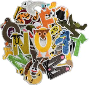 36 Pieces Iron on Letters and Numbers Patches, Animal Letter Patches Alphabet Embroidered Patch A-Z, Numbers 0-9 Applique for Clothes, Dress, Hat, Socks, Jeans, DIY Accessories