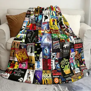 Unique Blanket Broadway Musical Slogan Print Blanket Creative and Unique Quilts Soft and cozy Inspirational Blanket living room and bedroom sofa bed travel blanket birthday gift