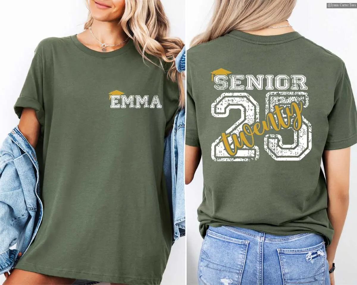 Custom Name Senior Tshirt, Customized Graduate Shirt, High School Tee, Grad Party Tshirt , Unisex Vintage Shirt