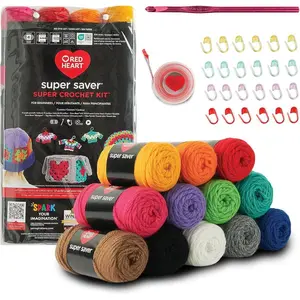 Super Saver Super Yarn Crochet Kit with Accessories for Crochet & Knitting & Amigurumi Projects