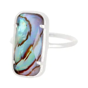 Abalone Quartz Rectangle Ring - Women's Ring Size 8