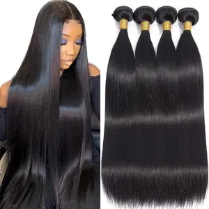 Brazilian Virgin Human Hair Bundles 10-30inch Body Wave Straight Loosedeep Hair Bundles For Quick Weave 1 3 4 Bundles Traditional Sew In Hair Extension