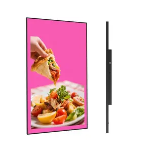 GO360BOOTH 55 inch Digital Signage, 1000-2500nits High Brightness Advertising Display, Slim Fit Frameless LCD Monitor, CMS Remote Publishing, 24/7 Operation, Smart Split Screen Play, HDMI/USB/WiFi/Android System