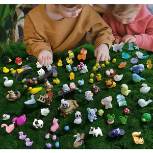 Mini   Figures Set 100 count  Blind Bag for Dollhouse Miniature Garden Decor - Slime Charm for Craft -