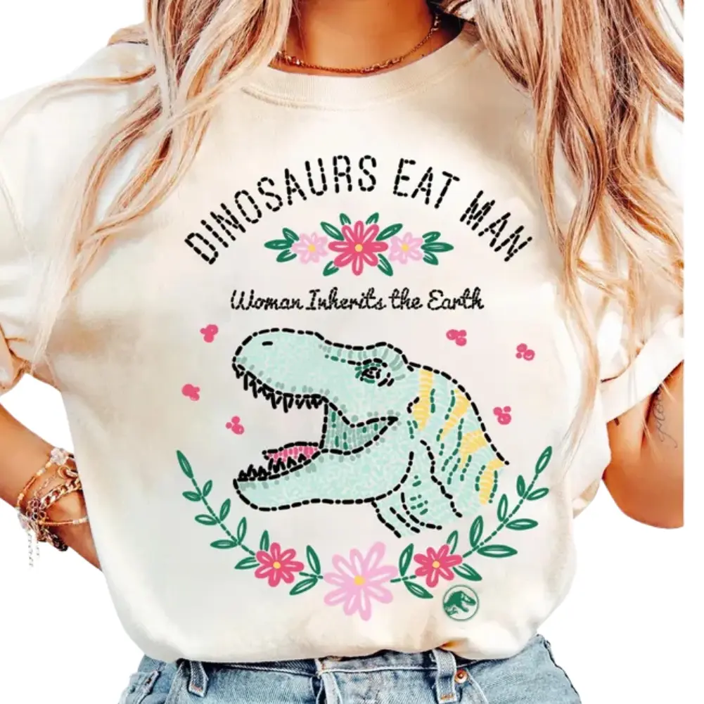 Comfort Colors Vintage Jurassic Park Shirt, Dinos Eat Man Women Inherit The Earth T-Shirt, Jurassic Park Dinosaur Shirts, T-Rex Shirt, Family Matching Tee, Gift for Men, Gift for Women, Crew Neck T-shirt, Trending T-shirt