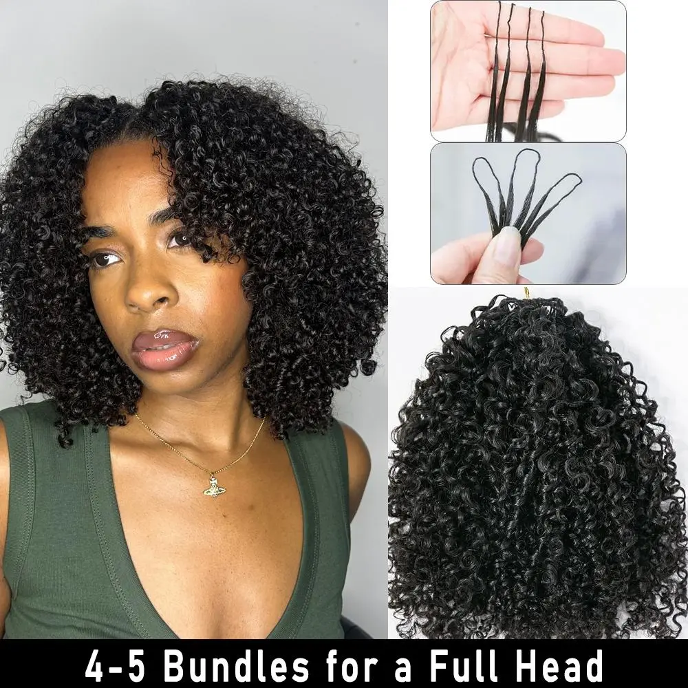 [HOT] Kinky Curly Crochet Hair Human Hair Extensions Miracle Knots Pre-Separated 50g/Pack (32-38 Strands Per Pack）– Knotless Boho Braids, 4-5 Packs for Full Head, Multiple Curly & Wave Textures Protective Hairstyles For Black Women backtoschool