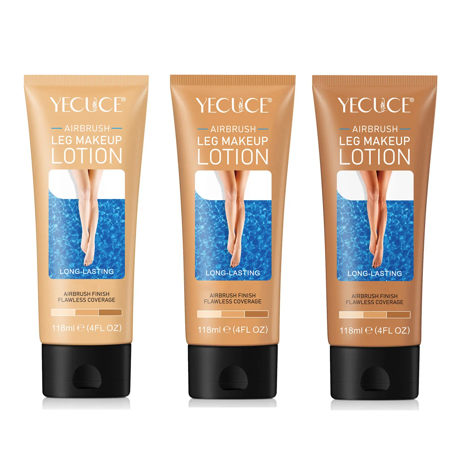 Yecuce Waterproof Leg Makeup Cream 118ml - No Transfer, Long Lasting Body Foundation for All Skin Types, Ideal for Varicose Veins, Cosmetic Product