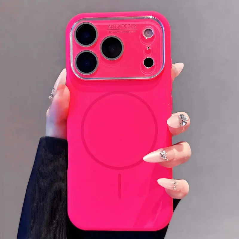 Luxury Matte Frosted Liquid Silicone Phone Case with Protector - Shockproof, Camera Lens Protection, MagSafe Compatible, Customized Solid Phone Accessories for iPhone 17/16/15/14/13 Pro Max HL,back to school,back to school haul