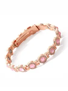 Women's Strong Magnetic Copper Bangle - Adjustable Length with Safety Clasp - High-Grade Multifaceted Crystal Inlay - Adjuster Included - A Gift for Mothers, Girlfriends, or Best Friends - High Quality Bracelet Rhinestone Bangle Bracelet