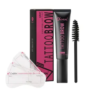 Tattoo Brow Eyebrow Tear Gel - Quick Drying 15ml, Three Colors, Three Eyebrow Clip Options, Compact Portable Makeup Tool for All Skin Types eyebrow pencil fuchsia lipstick Multifunctional Sculpting Kit tint peel just men beard dye Cosmetic