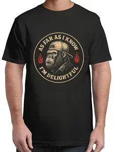 As Far As I Know I'm Delightful Funny Monkey for Adult S TShirt Same Style for Men and Unisex 2026 Summer Leeved Printed Tshirt Happy Mother Day Shirt for Mom Best Mom Ever Graphic Tee Gift, PLUS SIZE