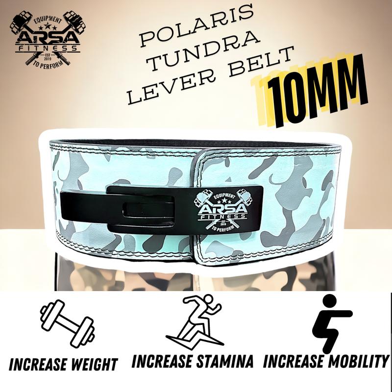 Arsa Fitness 10MM Weightlifting Lever Belt White Camo Design