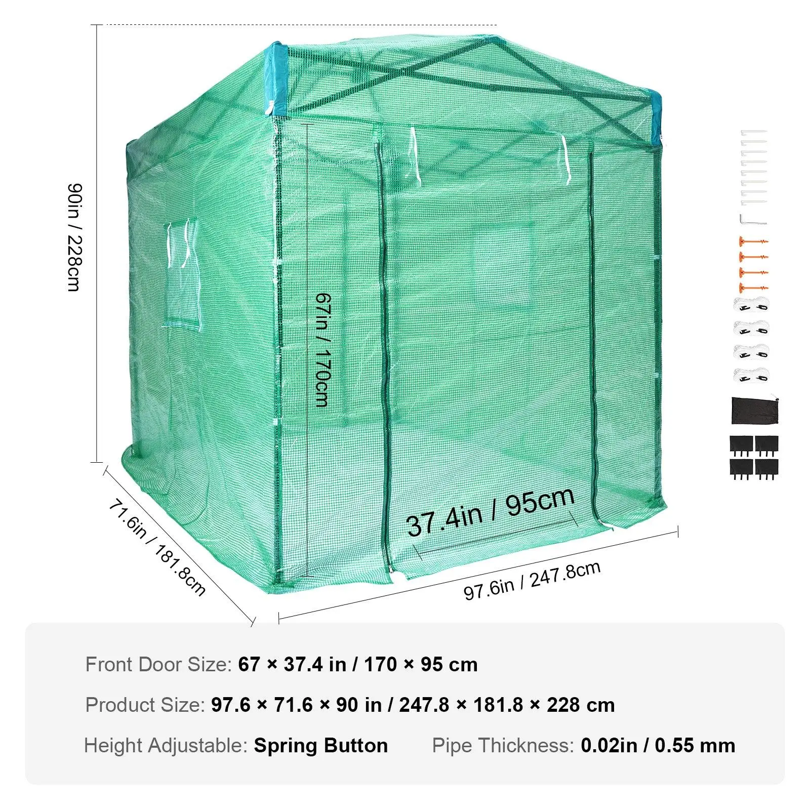 Green - Pop Up - 8×6×7 ft