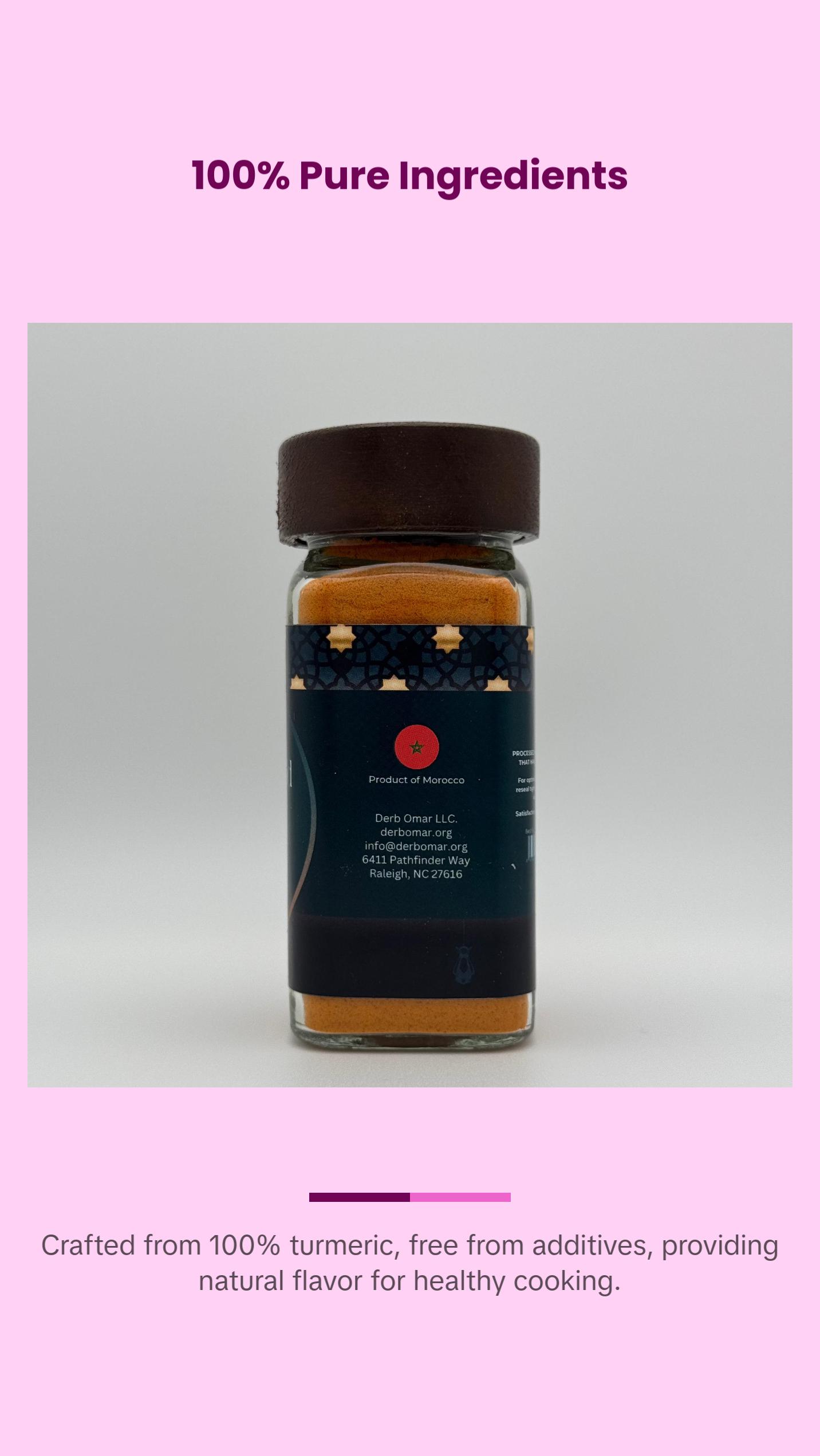 Moroccan Berber Gold - 100% Pure Ground Turmeric Flavor Spice Traditional Garlic