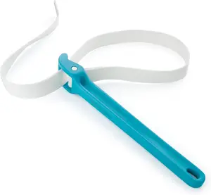 Strap Wrench 12" Handle, Adjustable Nylon Strap Pipe Wrench, Oil Filter Strap Opener Wrench,Blue