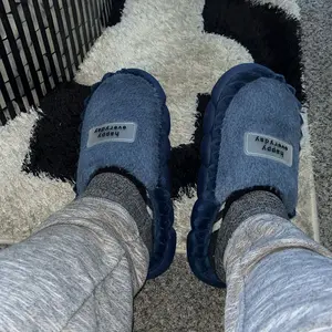 Men's Cozy Fuzzy 'Happy Everyday' Slippers |   Thick Sole Warm Indoor House Shoes - Winter/Christmas Comfy Slides for All-Day Comfort