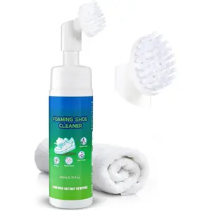 White Shoe Cleaner Kit, Quick Cleaning Sneaker Cleaner Kit for Tennis, Running, Golf, PU, Nubuck, Sole 6.76 oz