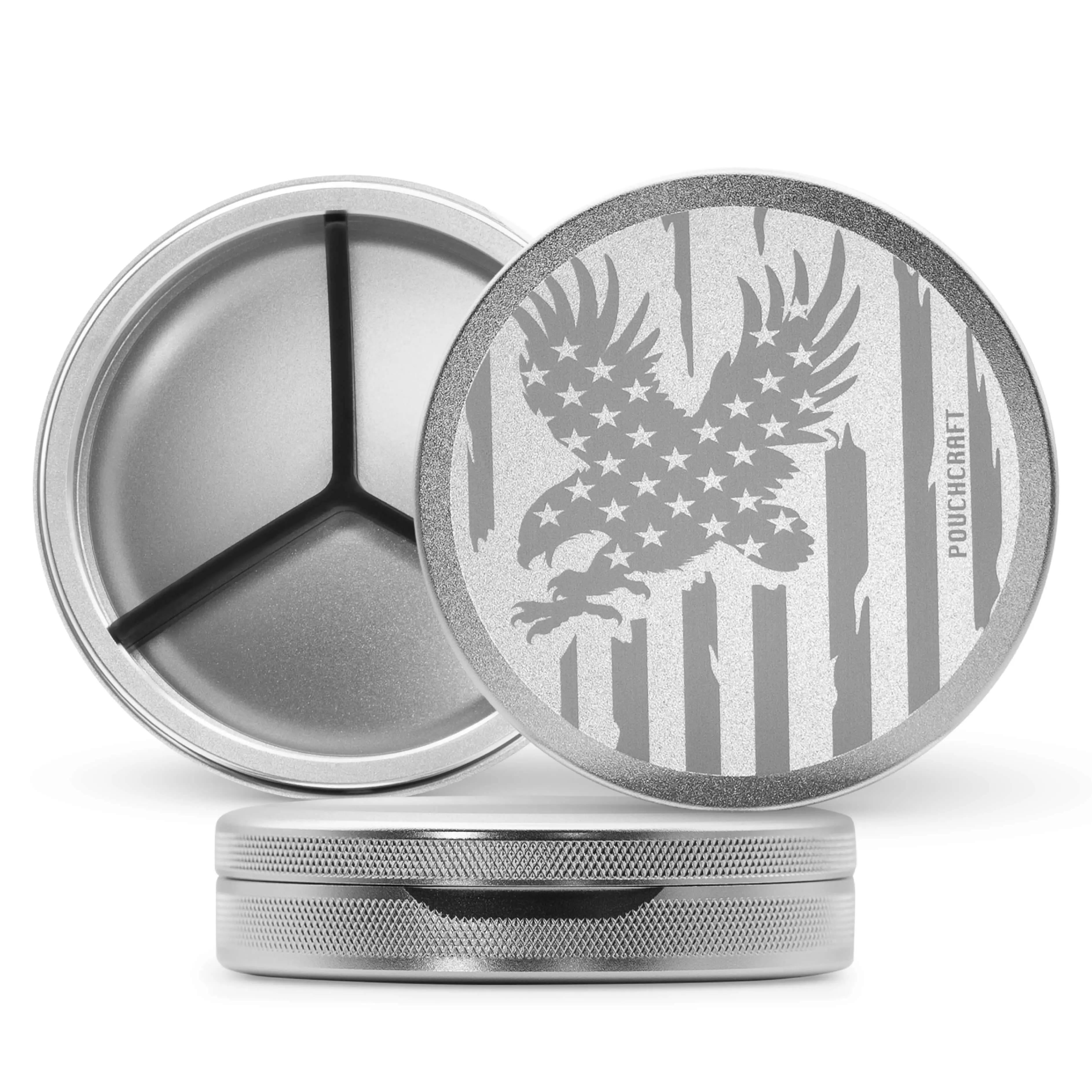 Premium Metal Storage Can - Laser Engraved Aluminum Tin, Metal Can, Portable EDC Container, Gift for Him, Travel-Friendly Organizer, 2-Piece, Tall