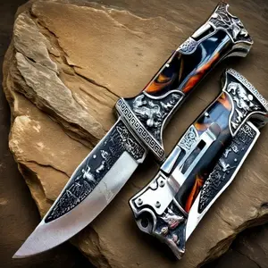 Classic 9" Chef's Knife Pearl Handle Western Ornate Engraved High Carbon Steel Blade