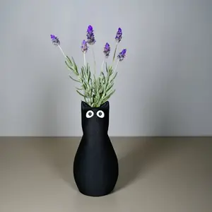 Cute Cat-Shaped Flower Vase, Creative Home Decor for Living Room & Bedroom, Desktop Ornament, Festive Decoration
