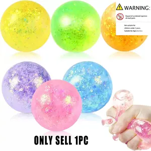 6cm Flashing Malt Sugar Soft Ball Stress Relief Slow Rebound Squishy Toy, Anti-Anxiety Sensory Toy for Kids, Office Relaxation Gift for Adults