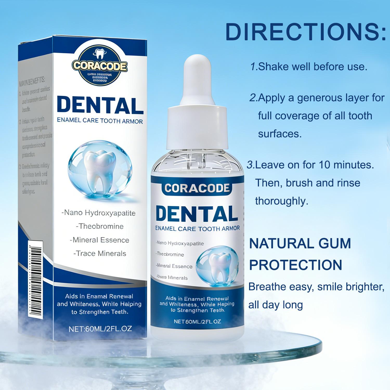 CORACODE Tooth Armor Liquid Drops with Nano Hydroxyapatite & Theobromine, Enamel Strengthening Tooth Drops for Sensitive Teeth, Oral Care Drops for Fresh Breath, Healthy Smile and Daily Teeth Care CORACODE Tooth Armor Liquid Drops with Nano Hydroxyapatite & Theobromine, Enamel Strengthening Tooth Drops for Sensitive Teeth, Oral Care Drops for Fresh Breath, Healthy Smile and Daily Teeth Care