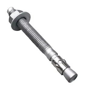 5/8 x 6 inch Wedge Anchor Galvanized Carbon Steel, Expansion Screw Bolt Heavy Duty Fastener for Concrete Masonry Cement(Pack of 4 count
