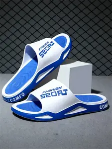 Men'S "SPORT" Graphic Flip-Flops - Casual, Non-Slip with Round Toe, Comfortable EVA Material Slippers for Indoor/Outdoor Use, Beach, Hiking & Daily Wear, Allseason Footwear, Fashionable Flip Flops