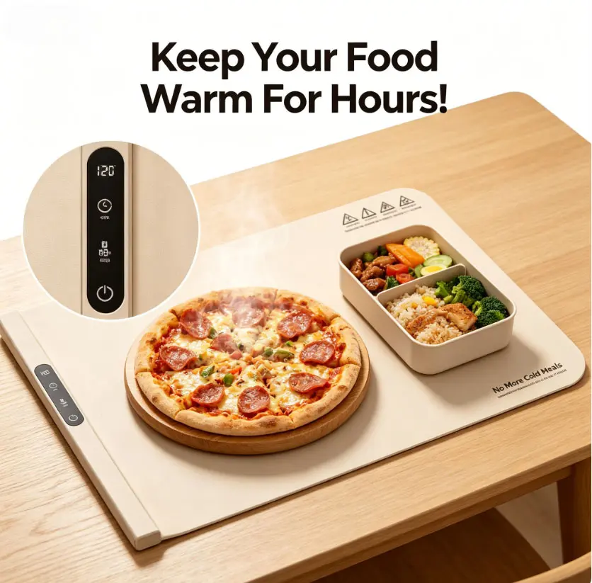 Food Warming Mat, Electric Warming Tray Full Surface Heating to Keep Food Warm or Thawing, Versatile Food Warmer with 3 Temperature Setting for Parties Buffets Gatherings Holidays Daily Use