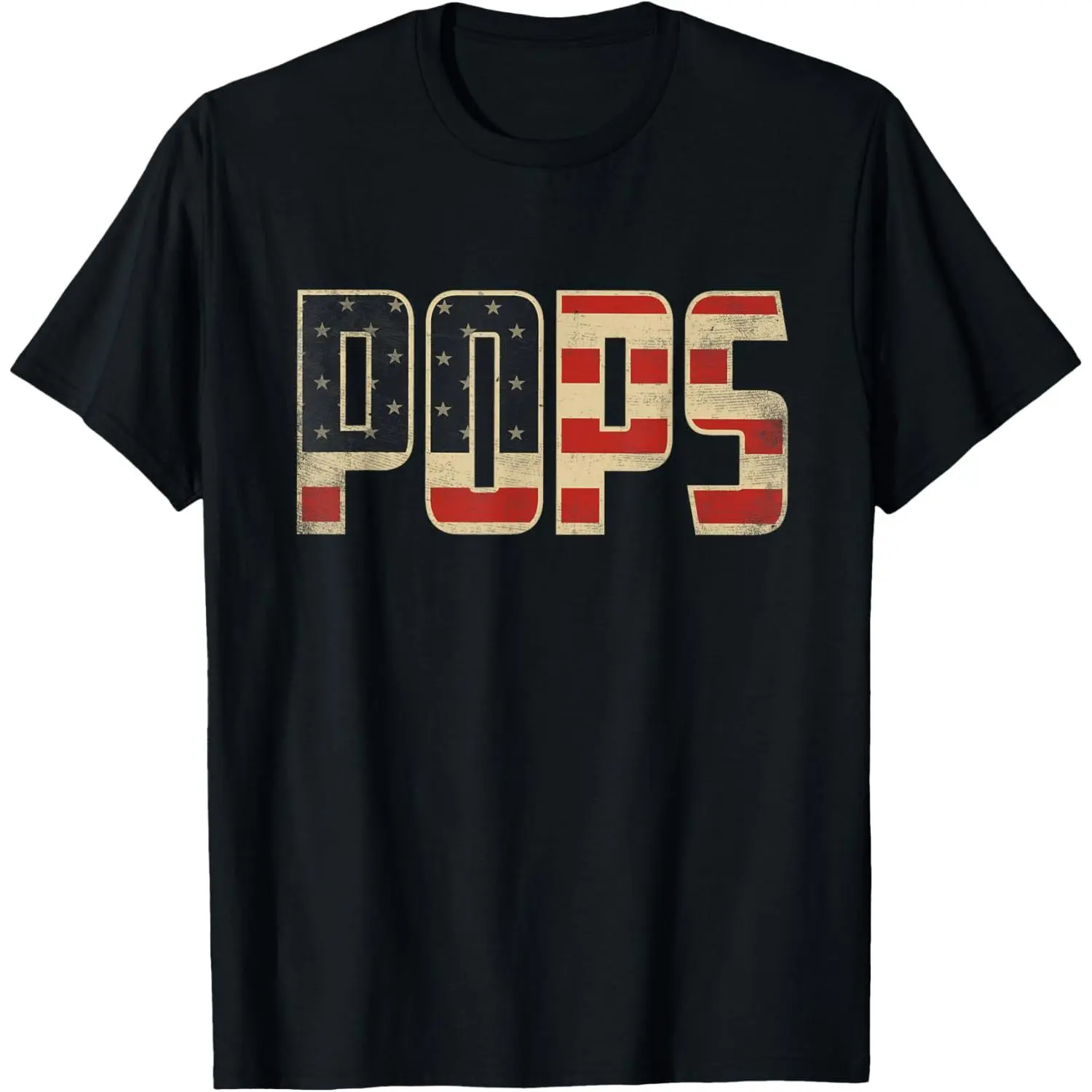Pops Bold Patriotic American Flag Father’s Day Pops T-Shirt