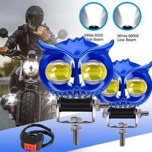 Motorcycle LED Owl Shape Lights, 3 Lighting Modes, Multifunctional Headlights, Aluminum Material, Ideal for Motorcycles & Cars, Enhance Your Ride, Motorcycle Headlights