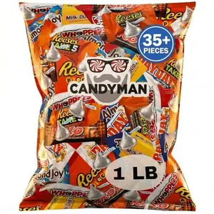 CANDYMAN Assorted Chocolate Candy Variety Pack, 1 Pound Bag, Individually Wrapped Bulk Candy, Perfect for Easter, Holidays & Gifting