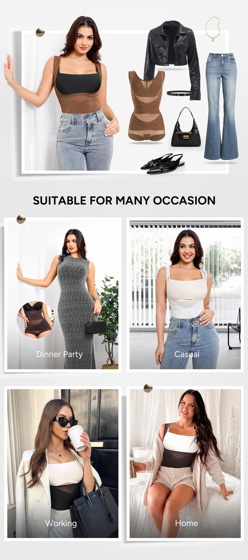 Nebility Shapewear Bodysuit | Mesh Breathable, Invisible Tummy Control | Women’s Everyday Comfortable Spandex TikTokShopBlackFriday  Womenswear Basic