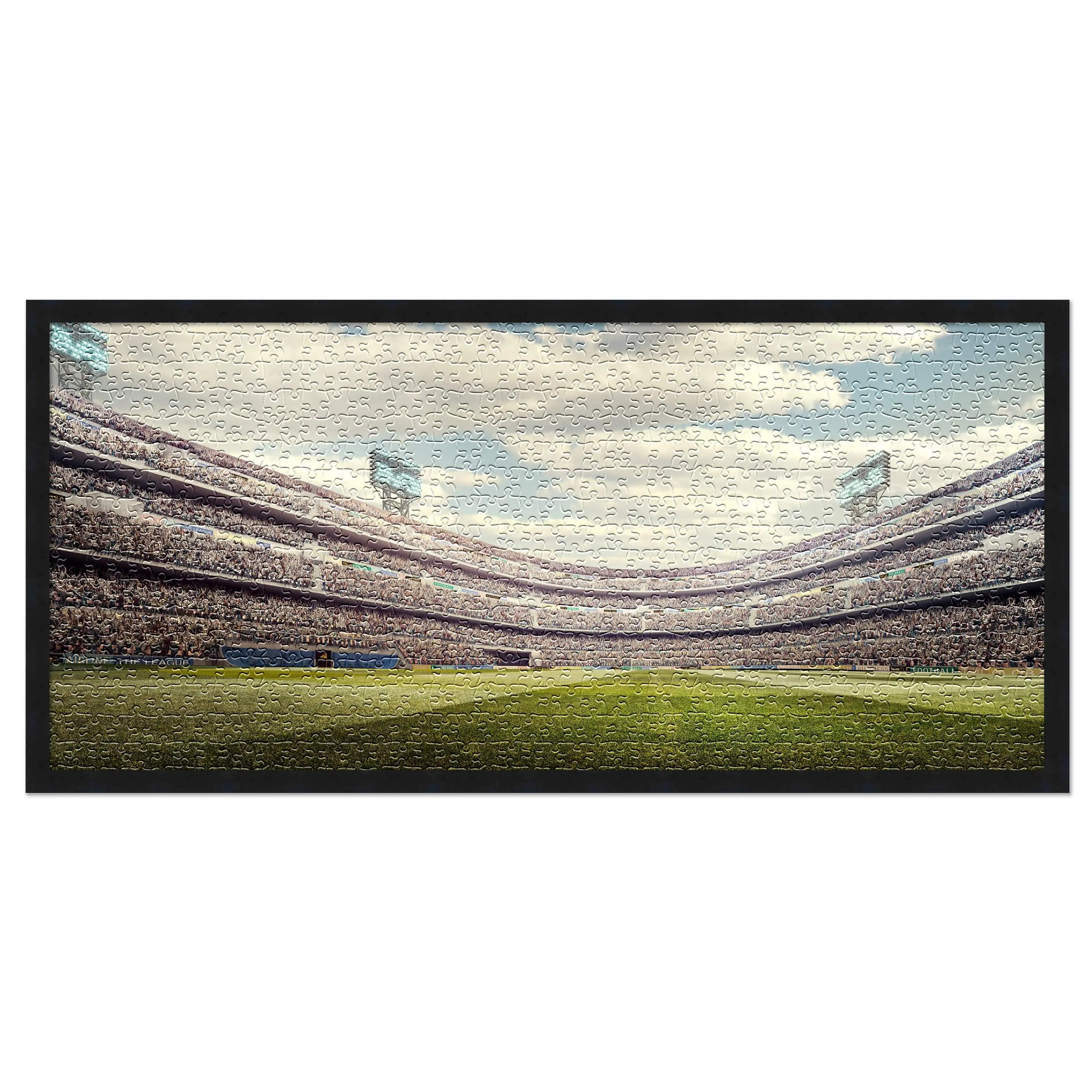 13x39 Jigsaw Puzzle Frame Kit - Kit Includes Puzzle Glue Sheets, Black Wood Puzzle Frame, UV Acrylic, Backing,, Hanging Hardware