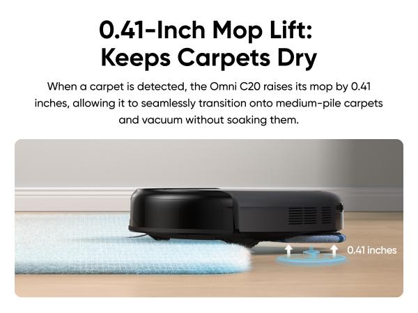 eufy C20 Omni Robot Vacuum, Robot Vacuum and Mop Combo, Self Emptying, Auto Mop Washing and Auto Drying for hands-free cleaning, 3.35-Inch Ultra-Slim Body, 7000 Pa Powerful Suction, All-in-One Station, Cleaner Machine Cleaner Cordless