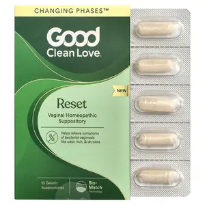 Good Clean Love Reset, Vaginal Homeopathic Suppository, 10 Gelatin Suppositories