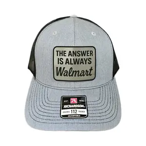 The Answer Is Always Walmart - Richardson 112 Trucker Hat with Snapbexx Patch - Black Mid-Profile Adjustable Snapback Hat for Adults