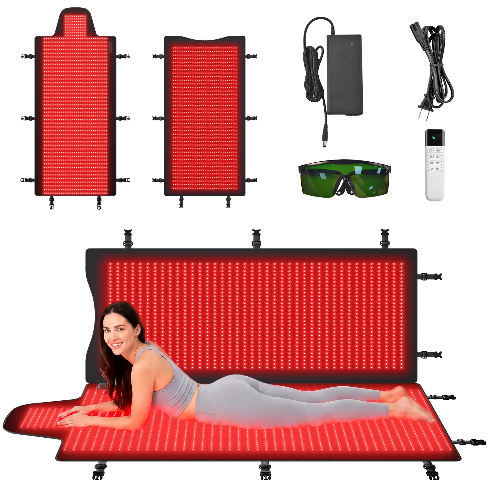 VORTRO Red Light Therapy Mat for Body, 73"x 34" Red and Infrared Light Therapy Blanket with 660nm & 850nm Dual Wavelengths, 1370 LEDs Infrared Light Therapy for Full Body Pain Relief,Promotes hair growth, relieves pain, improves blood circulation