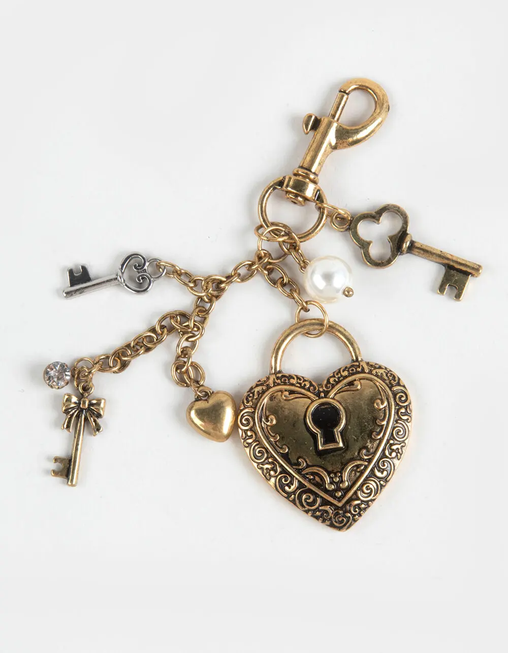 FULL TILT  Womens Locket Keys Bag Charm, Gold