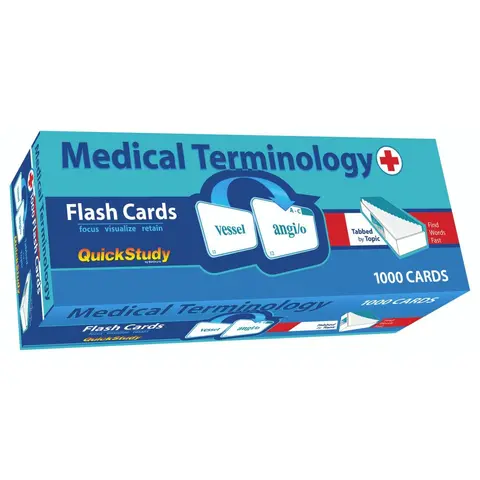 Medical Terminology Flash Cards – 1000 Card QuickStudy Set | Prefixes, Suffixes & Root Words Flashcards for Nursing, Medical & Healthcare Students | Educational Study Card Deck Flash Cards For Studying Vocabulary Flashcards