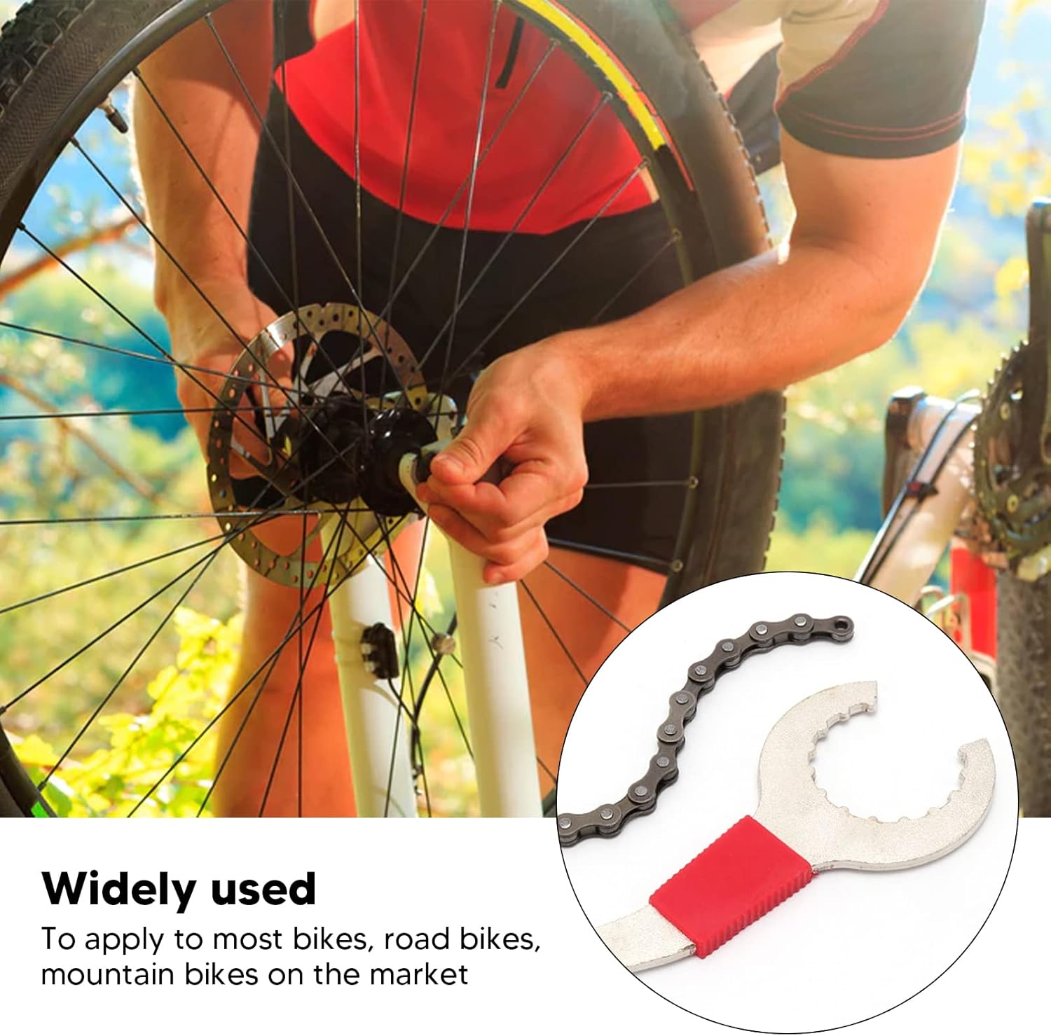 9Pcs Bicycle Repair Tool Kit Professional Bike Repair Tools Set  for Mountain Bike with 3-in-1 Cassette Remover Wrench Crank Puller Extractor Bottom Bracket Freewheel Remover Link Pliers Chain Breaker