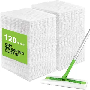 HOMEXCEL Dry Sweeping Cloths Pads Compatible with Swiffer Sweeper, Disposable Duster Refills Mop Pads for Floor Mopping and Cleaning, 120 Count-8 " x 10.4 " Pads Refills-Not Include The Mop