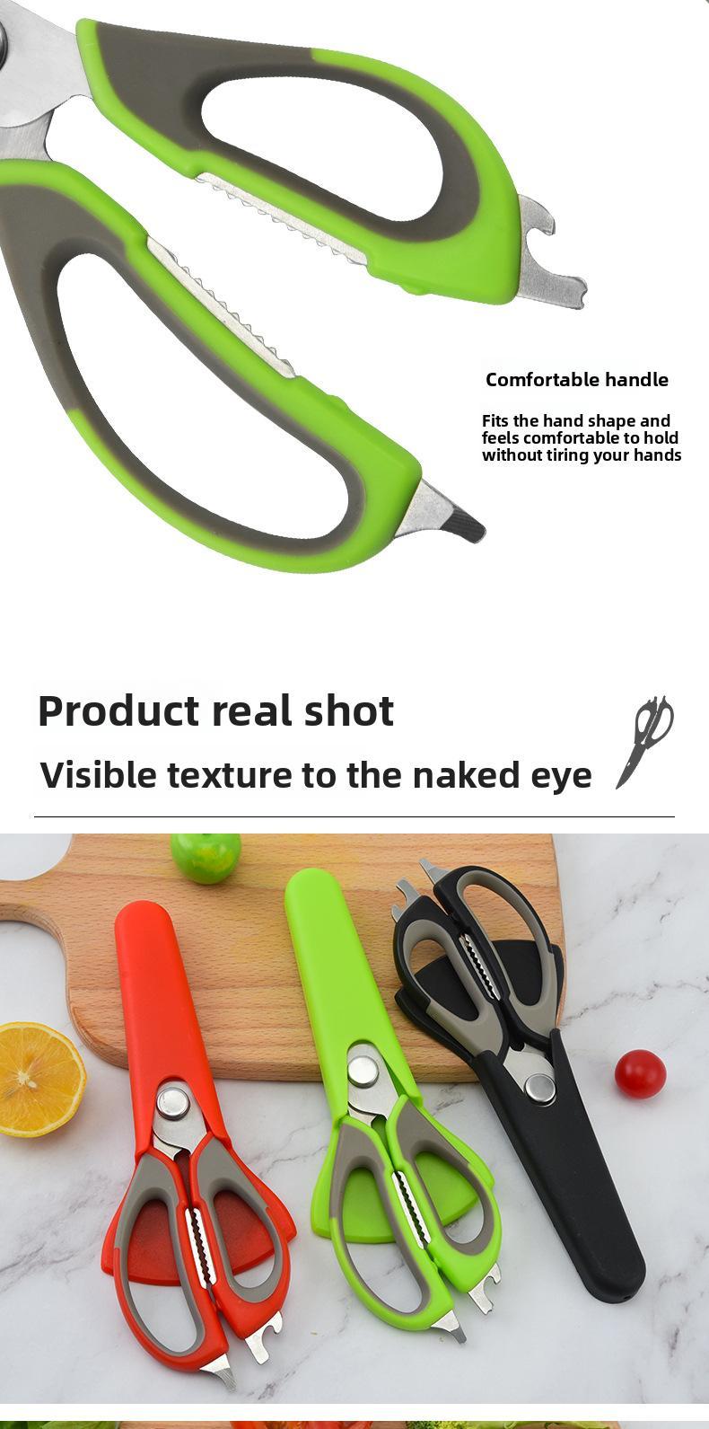 [Holiday Haul] Multi-Functional Kitchen Scissors with Magnetic Stand, Stainless Steel Detachable Blade Locking System, Large Handle for Meat Fish Fruits Bones Shells Bottles