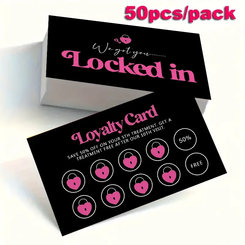 50 Fashionable Beauty Loyalty Cards for Hairdressers, Spas, Retail Stores, Customer Rewards, Promotions, Gift Cards, Business Use, Loyalty Program, Thank You Card, Thanks Card