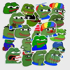 Sticker Pack 20 pcs Sad Frog Meme Stickers, Emotional Cartoon Vinyl Decals