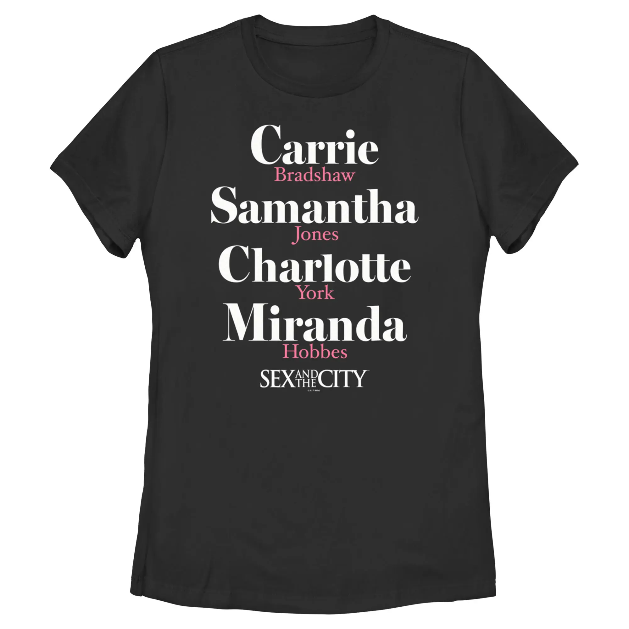 Women's Sex and the City City Girls Name Stack T-Shirt