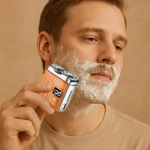 Mini Electric Explosive Shaver, Peeynner Electric Shaver, Letoseo Portable Rotary Dual Ring Electric Shavers, 2026 New Upgrade Pocket Razor, Waterproof,Magnetic Blade, with LED Power Display (Black)
